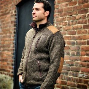 Laundromat mens 100% wool heavy jacket sweater coat